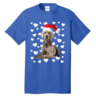 Christmas Weimaraner Santa Hat Holiday Dog Mom Dad Xmas Cute Gift Tall T-Shirt