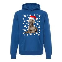 Christmas Weimaraner Santa Hat Holiday Dog Mom Dad Xmas Cute Gift Premium Hoodie