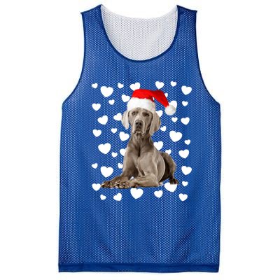 Christmas Weimaraner Santa Hat Holiday Dog Mom Dad Xmas Cute Gift Mesh Reversible Basketball Jersey Tank