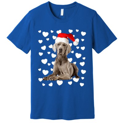 Christmas Weimaraner Santa Hat Holiday Dog Mom Dad Xmas Cute Gift Premium T-Shirt