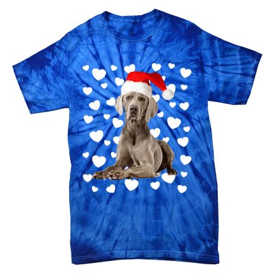 Christmas Weimaraner Santa Hat Holiday Dog Mom Dad Xmas Cute Gift Tie-Dye T-Shirt