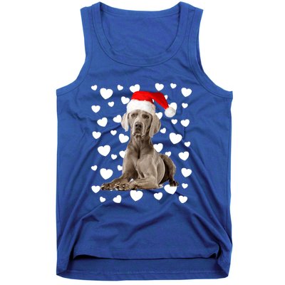 Christmas Weimaraner Santa Hat Holiday Dog Mom Dad Xmas Cute Gift Tank Top