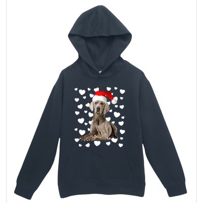 Christmas Weimaraner Santa Hat Holiday Dog Mom Dad Xmas Cute Gift Urban Pullover Hoodie