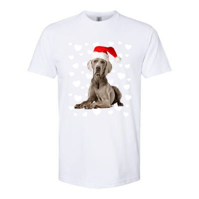 Christmas Weimaraner Santa Hat Holiday Dog Mom Dad Xmas Cute Gift Softstyle CVC T-Shirt