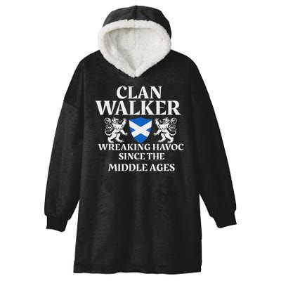 Clan Walker Scottish Family Kilt Tartan Lion Hooded Wearable Blanket