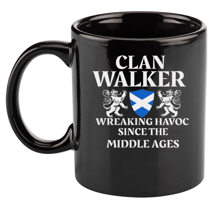 Clan Walker Scottish Family Kilt Tartan Lion 11oz C Handle Ceramic Mug