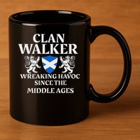 Clan Walker Scottish Family Kilt Tartan Lion 11oz C Handle Ceramic Mug
