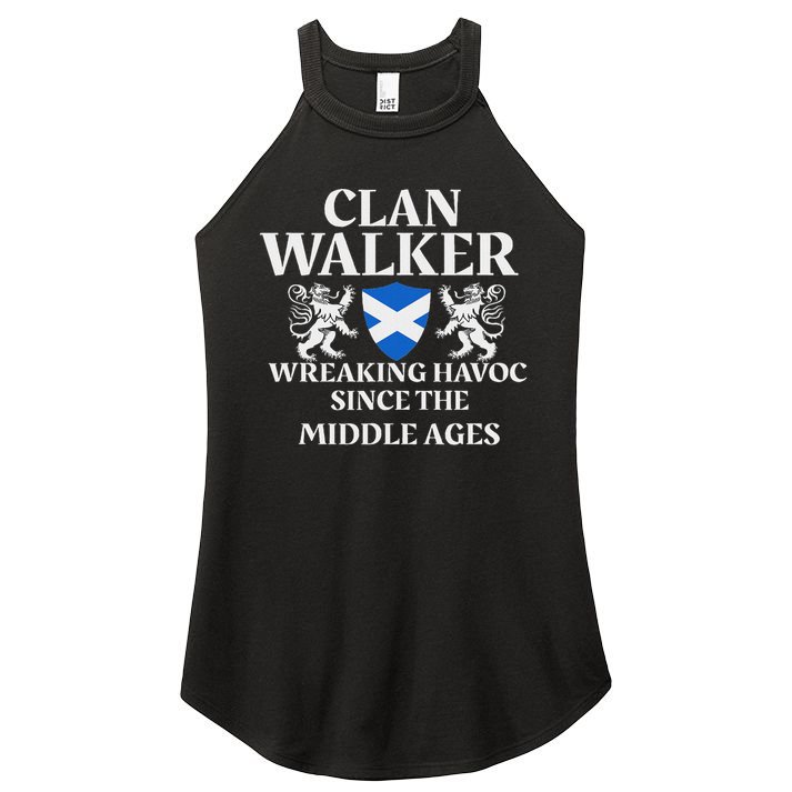 Clan Walker Scottish Family Kilt Tartan Lion Women's Perfect Tri Rocker Tank