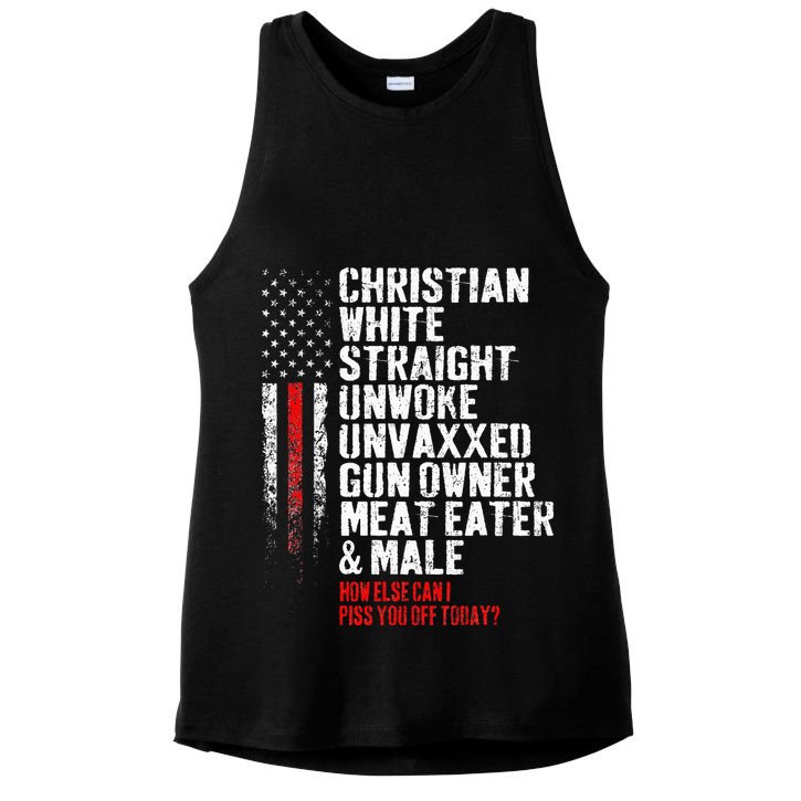 Christian White Straight Unwoke Unvaxxed Gun Owner Ladies PosiCharge Tri-Blend Wicking Tank