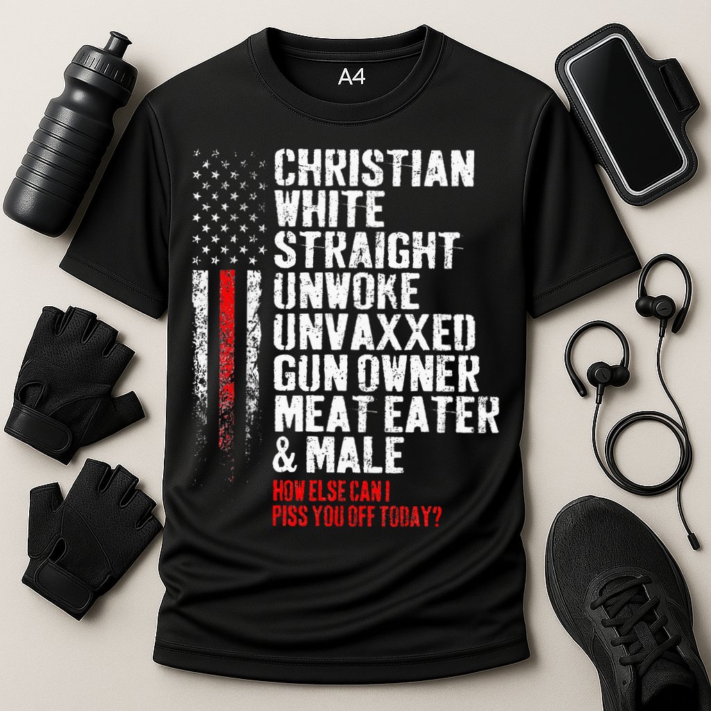 Christian White Straight Unwoke Unvaxxed Gun Owner Performance Shirt