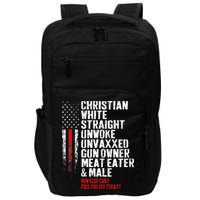 Christian White Straight Unwoke Unvaxxed Gun Owner Impact Tech Backpack