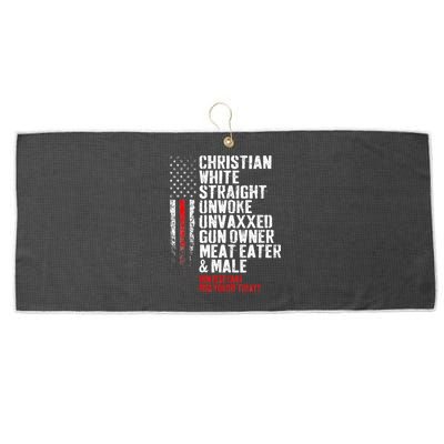 Christian White Straight Unwoke Unvaxxed Gun Owner Large Microfiber Waffle Golf Towel