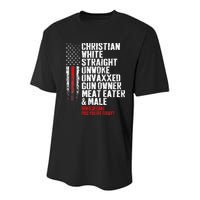Christian White Straight Unwoke Unvaxxed Gun Owner Youth Performance Sprint T-Shirt