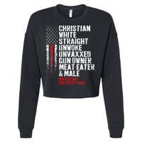 Christian White Straight Unwoke Unvaxxed Gun Owner Cropped Pullover Crew