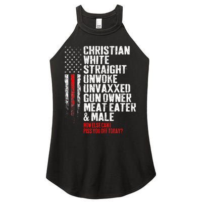 Christian White Straight Unwoke Unvaxxed Gun Owner Women's Perfect Tri Rocker Tank