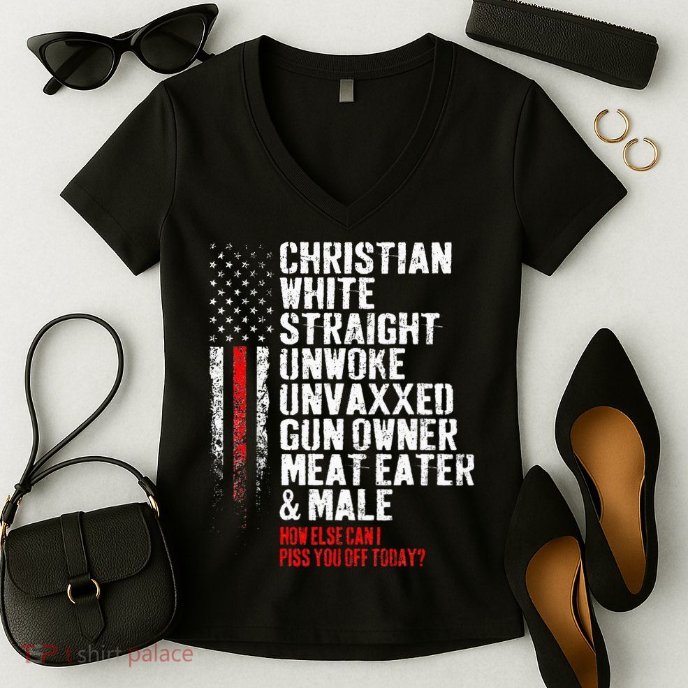 Christian White Straight Unwoke Unvaxxed Gun Owner Women's V-Neck T-Shirt