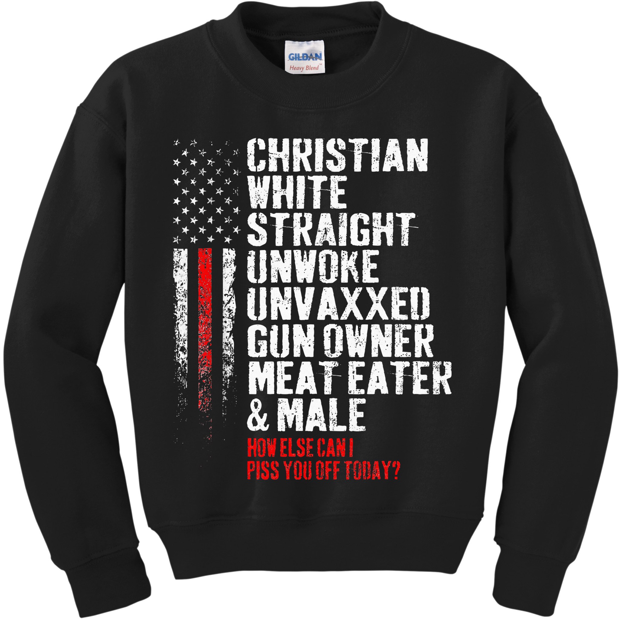 Christian White Straight Unwoke Unvaxxed Gun Owner Kids Sweatshirt