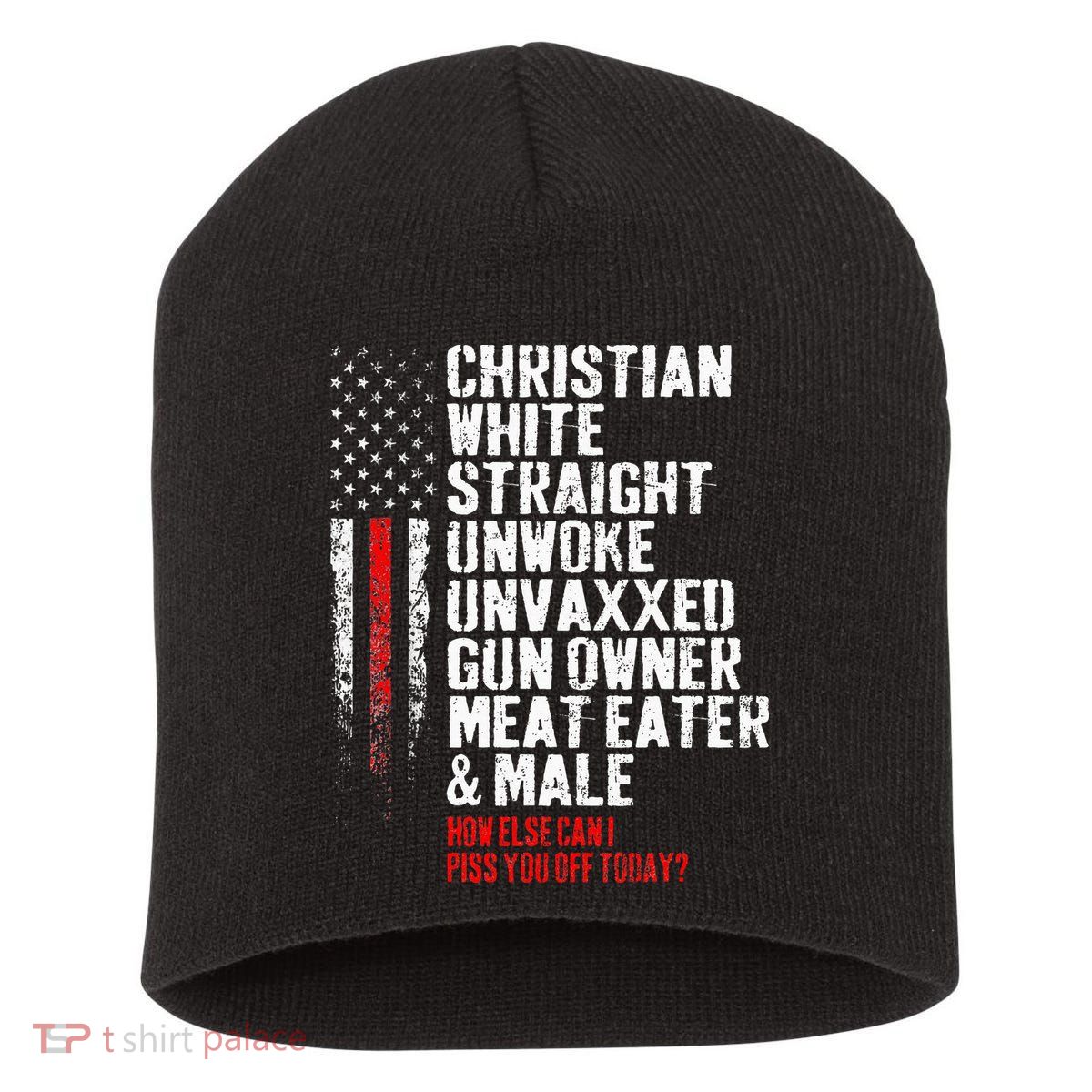 Christian White Straight Unwoke Unvaxxed Gun Owner Short Acrylic Beanie