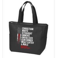 Christian White Straight Unwoke Unvaxxed Gun Owner Zip Tote Bag
