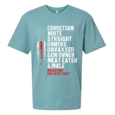 Christian White Straight Unwoke Unvaxxed Gun Owner Sueded Cloud Jersey T-Shirt