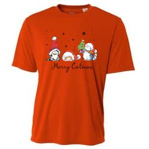 Cats With Santa Hat Merry Catmas Cat Lover Christmas Gift Cool Gift Cooling Performance Crew T-Shirt