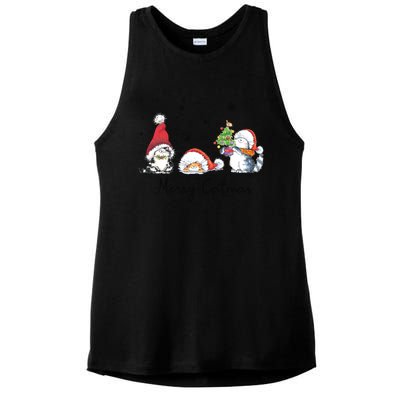 Cats With Santa Hat Merry Catmas Cat Lover Christmas Gift Cool Gift Ladies PosiCharge Tri-Blend Wicking Tank