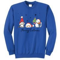 Cats With Santa Hat Merry Catmas Cat Lover Christmas Gift Cool Gift Sweatshirt