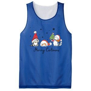 Cats With Santa Hat Merry Catmas Cat Lover Christmas Gift Cool Gift Mesh Reversible Basketball Jersey Tank