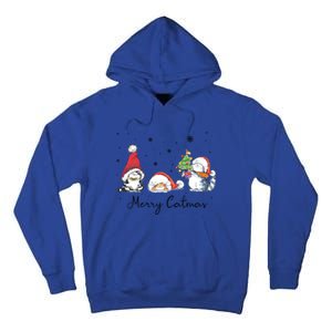 Cats With Santa Hat Merry Catmas Cat Lover Christmas Gift Cool Gift Tall Hoodie