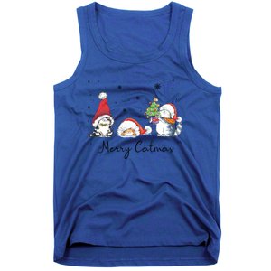 Cats With Santa Hat Merry Catmas Cat Lover Christmas Gift Cool Gift Tank Top