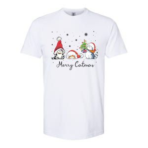 Cats With Santa Hat Merry Catmas Cat Lover Christmas Gift Cool Gift Softstyle CVC T-Shirt