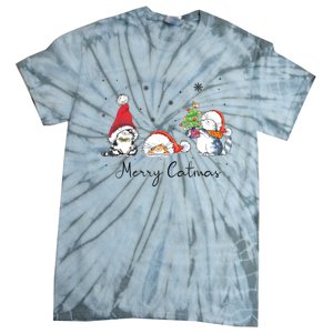 Cats With Santa Hat Merry Catmas Cat Lover Christmas Gift TShirt Tie-Dye T-Shirt