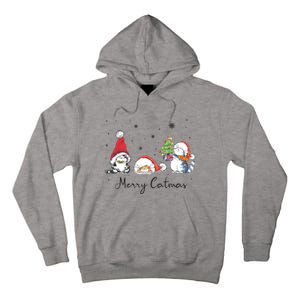 Cats With Santa Hat Merry Catmas Cat Lover Christmas Gift TShirt Tall Hoodie