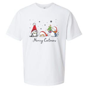 Cats With Santa Hat Merry Catmas Cat Lover Christmas Gift TShirt Sueded Cloud Jersey T-Shirt