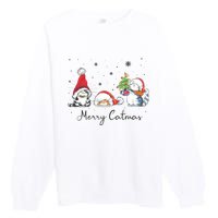 Cats With Santa Hat Merry Catmas Cat Lover Christmas Gift TShirt Premium Crewneck Sweatshirt