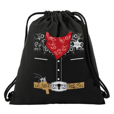 Cute Western Sheriff Costume For Kids Easy Halloween Drawstring Bag