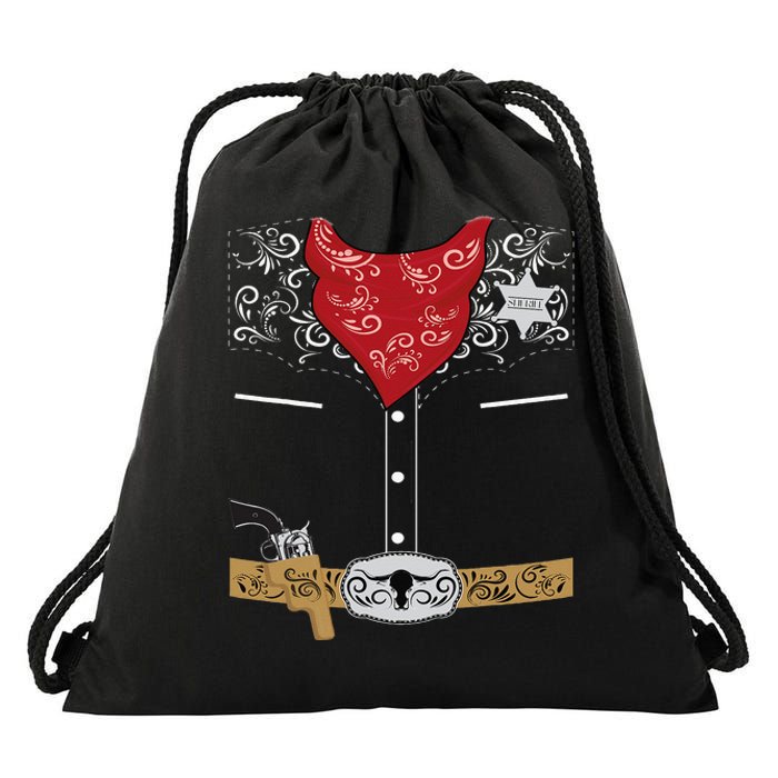 Cute Western Sheriff Costume For Kids Easy Halloween Drawstring Bag