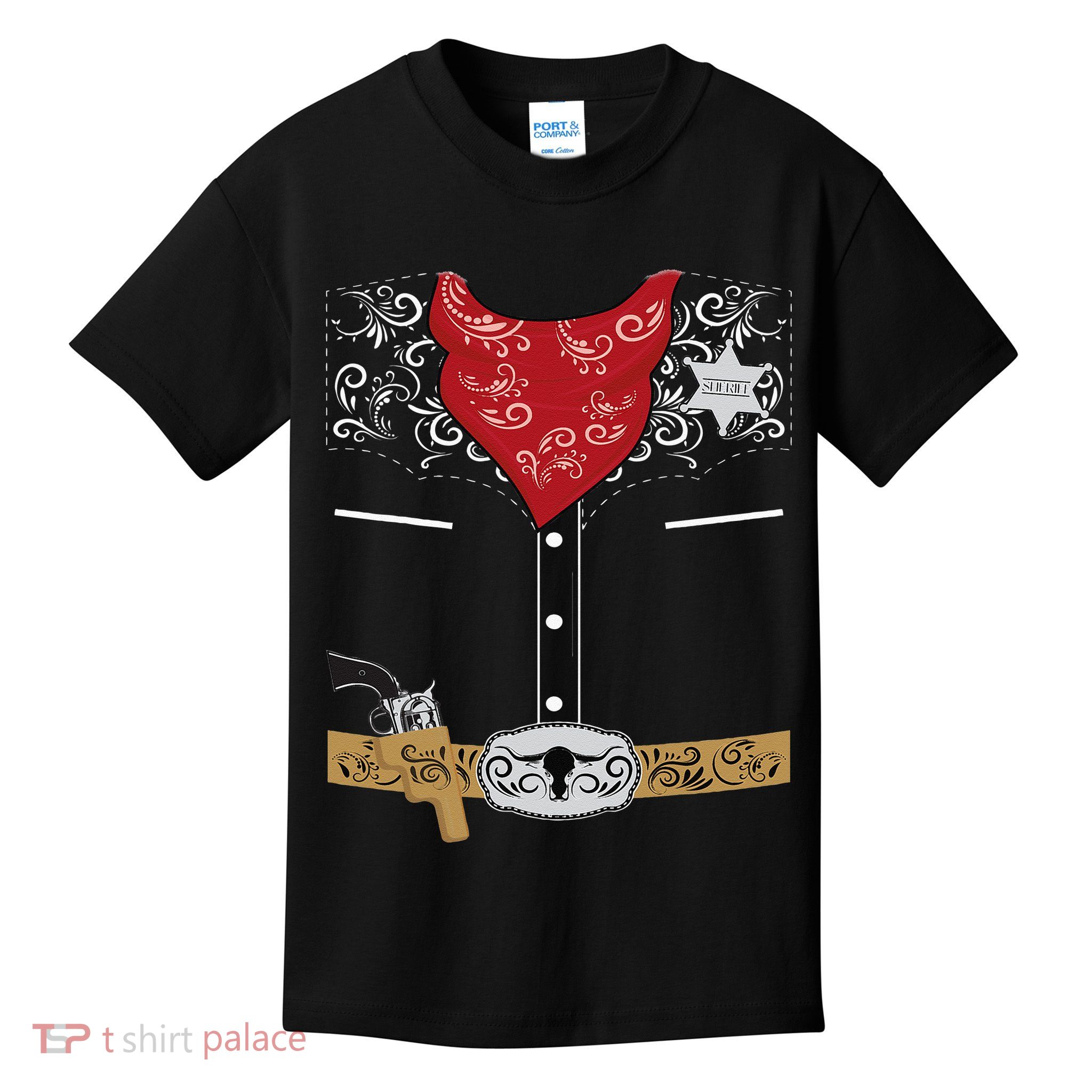 Cute Western Sheriff Costume For Kids Easy Halloween Kids T-Shirt