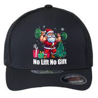 Christmas Workout Santa Claus No Lift No Gift Flexfit Unipanel Trucker Cap