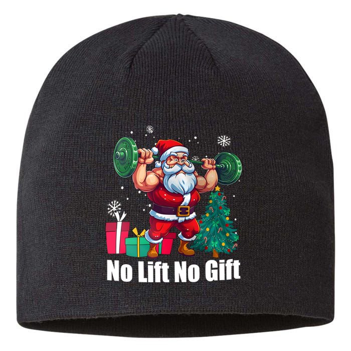 Christmas Workout Santa Claus No Lift No Gift Sustainable Beanie