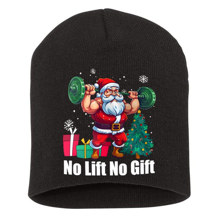 Christmas Workout Santa Claus No Lift No Gift Short Acrylic Beanie