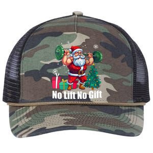 Christmas Workout Santa Claus No Lift No Gift Retro Rope Trucker Hat Cap