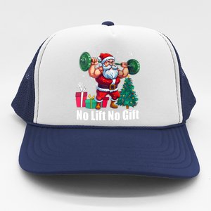 Christmas Workout Santa Claus No Lift No Gift Trucker Hat