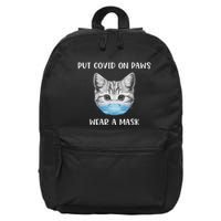 Cat Wearing Surgical Face Mask Promask Quarantine Kitty 16 in Basic Backpack