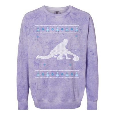 Curling Winter Sport Ugly Christmas Style Design Gift Colorblast Crewneck Sweatshirt