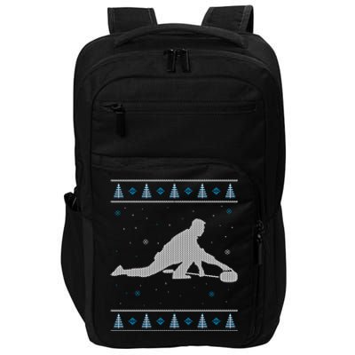 Curling Winter Sport Ugly Christmas Style Design Gift Impact Tech Backpack