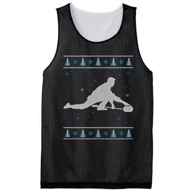 Curling Winter Sport Ugly Christmas Style Design Gift Mesh Reversible Basketball Jersey Tank