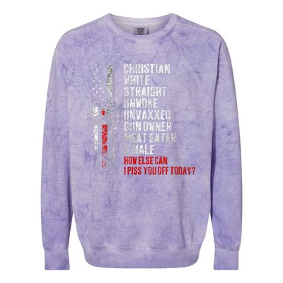 Christian White Straight Unwoke Unvaxxed Gun Owner Colorblast Crewneck Sweatshirt