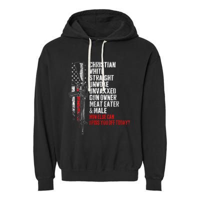 Christian White Straight Unwoke Unvaxxed Gun Owner Garment-Dyed Fleece Hoodie