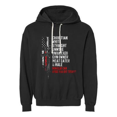 Christian White Straight Unwoke Unvaxxed Gun Owner Garment-Dyed Fleece Hoodie